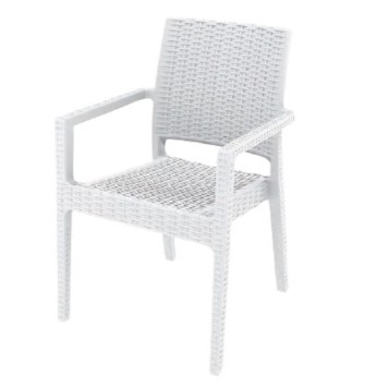 SEDIA CON BRACCIOLI IN FINTO INTRECCIO